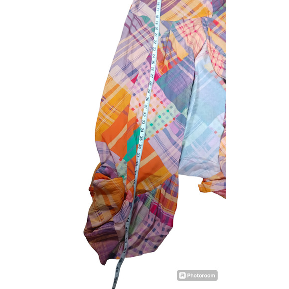 FREE PEOPLE Haut long Gone Sailing Maxi Multicolor Boho Chic Lagenlook Top Xs - Picture 7 of 8